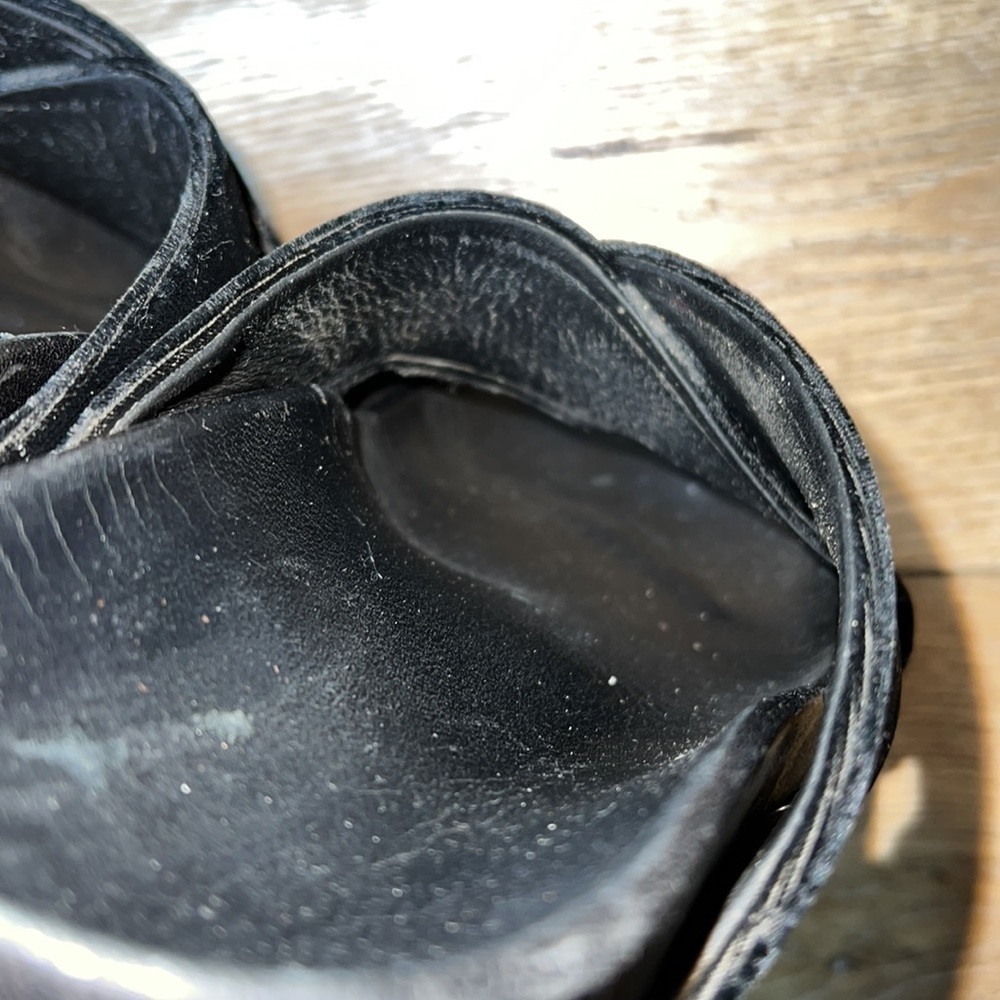 Saint Laurent Jimmy Black Velvet Sandals Size 36/6 - Picture 9 of 9